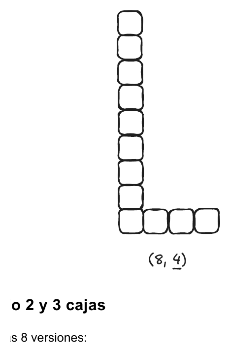Escala (8, 4): una columna de 8 cajas con 4 cajas al pie